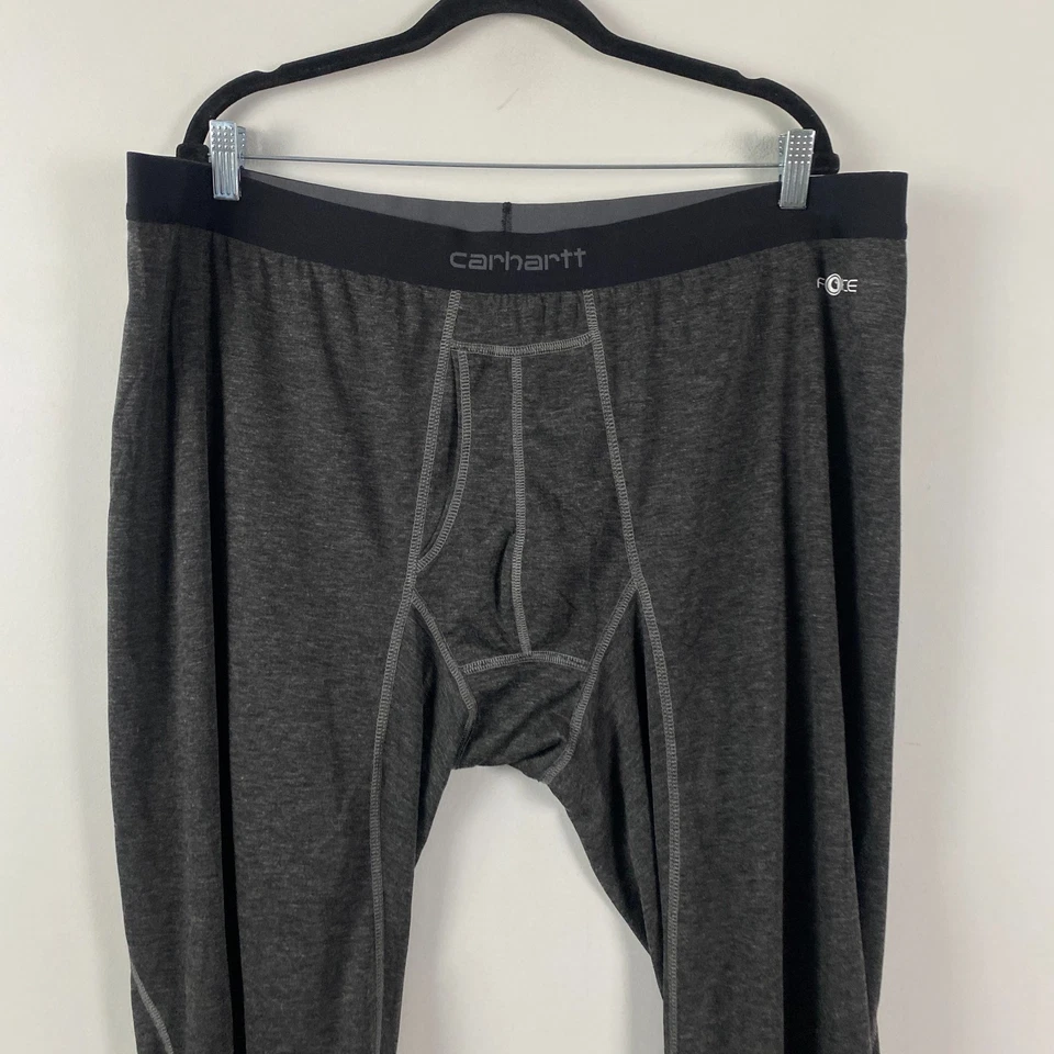 Pantalones Carhartt Force Peso Medio Mezcla Lana Térmica Capa Base 3XLT Gris Negro Foto 2 de 4