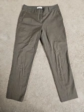 Ladies TOAST Houndstooth Brown Wool Blend  Tapered Trousers Size 8 VGC