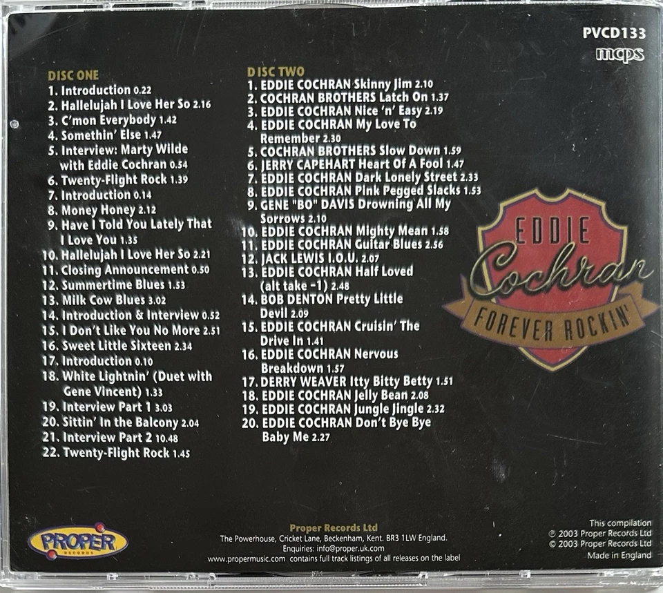 Eddie Cochran - Forever Rockin‘ , 2 x CD , gebraucht - Bild 2 von 2