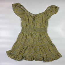 American Eagle A-Line Mini Dress Womens Large Multi Floral Tiered Smocked Waist