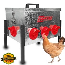 60lb Automatic Chicken Feeder, No Waste Poultry Feeder, Locking Lid, Adjustab...