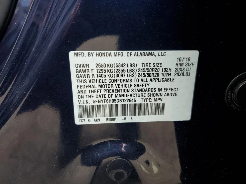 Automatic Transmission AWD 9 Speed Electronic Shifter Fits 16-17 PILOT 658487 - Image 4 of 4