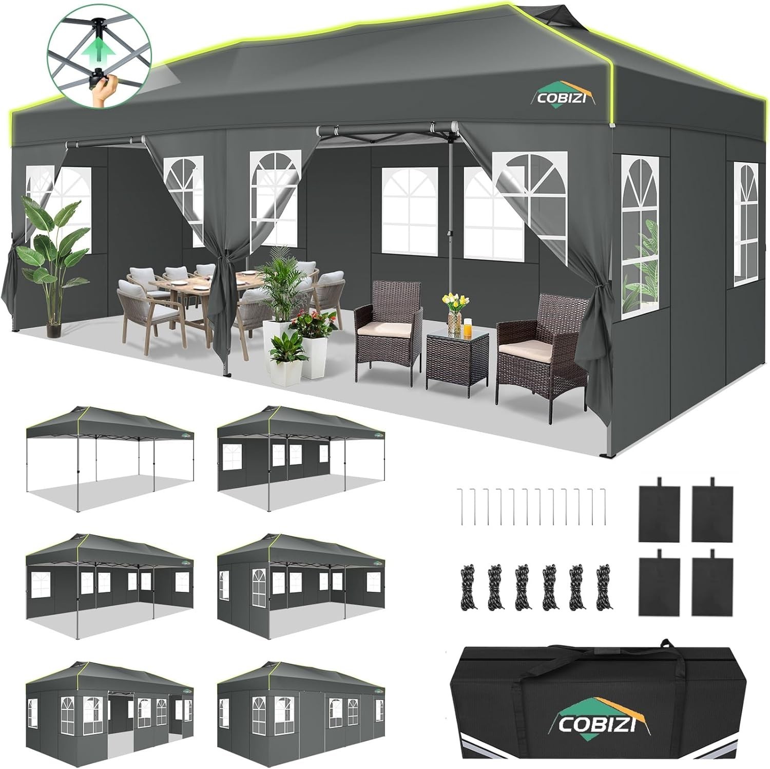 With 6 Sidewalls One Push Setup Outdoor Event Tent