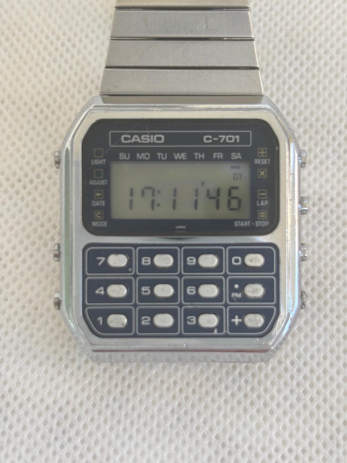 Casio C-701 Calculator Blue Dial Digital 1977 Japan