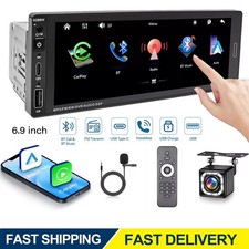 Single Din Car Stereo Wireless Apple Carplay 6.9 Touchscreen Bluetooth Radio USB