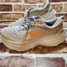 Hoka One One Bondi 8 Women Size 9B Running Shoe Nurse Gray Peach