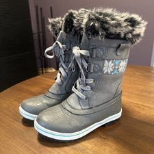 Northside Grey Waterproof Grey Faux Fur Trim Winter Snow Boots - Size 3