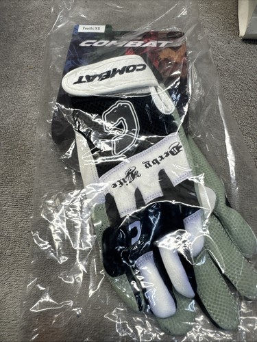 Ball•#11 Combat Derby Life Ultra Dry Mesh Black Batting Gloves Youth XS NOS - Picture 2 of 11