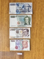 LOTTO 4 BANCONOTE LIRE 10000 VOLTA 5000 BELLINI 2000 MARCONI 1000 MONTESSORI P18
