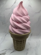 Oversized 10” Soft Serve Ice Cream Cone Display Prop - Strawberry