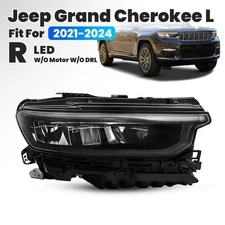 LED Right Passenger Headlight For 2021-24 Jeep Grand Cherokee L W/O Motor & DRL
