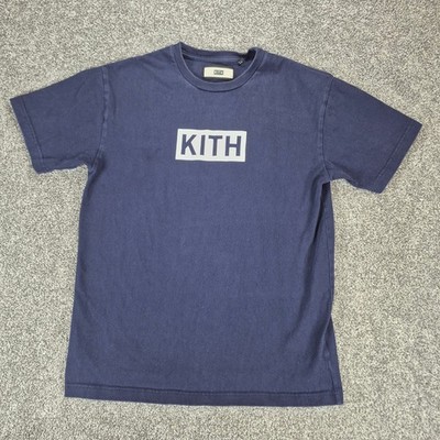 Kith T-Shirt Mens Small Navy Blue Box Logo Short Sleeve Cotton Tee