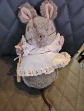 Vintage Eden Beatrix Potter Mouse Hunca Munca Plush Gray Broom 8 Toy Gray Mice