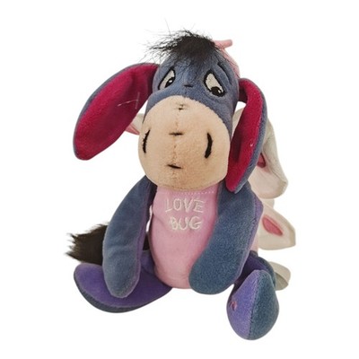 8'' Eeyore Plush LOVE BUG Hearts Wings Antenna Disney Store 2000  Valentines NWT