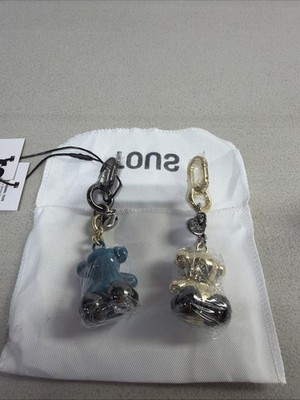 TOUS METAL BEAR KEYCHAIN 100% AUTHENTIC SET OF 2 