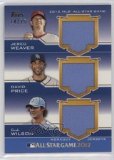 2012 Update All-Star Stitches Triple Relics 14/25 Jered Weaver David Price 0qo1