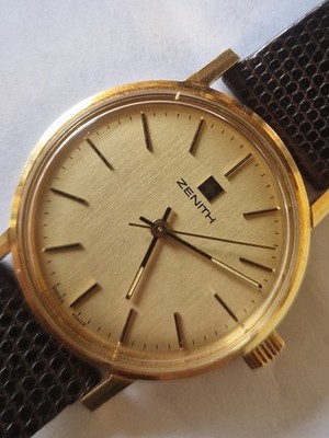 ZENITH - SURF BEAUTIFUL SOLID18K GOLD VINTAG  35mm Manuel Wind NOS 9,8/10