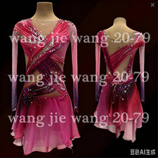 Ice Figure Skating Dress Figure Skating Dress For Competition pink dyeing