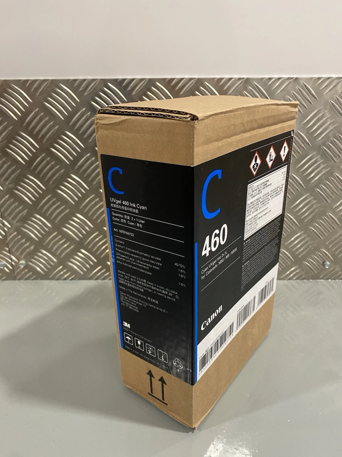 Canon UVgel 460 Cyan Ink 2x1L Bottles Colorado 1650 M5 M5W 1965C038AA Brand New 3