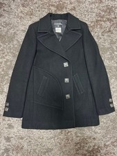 CHANEL black coat pea coat