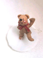 Vintage ANNALEE Mobilitee Dolls Teddy Bear Christmas 5" Tall