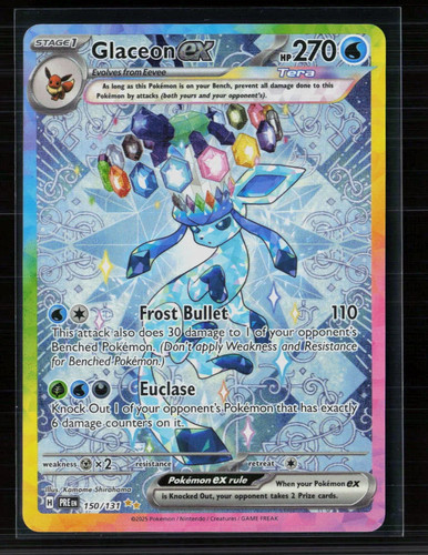 Pokemon 2025 Prismatic Evolutions Glaceon EX SAR #150/131