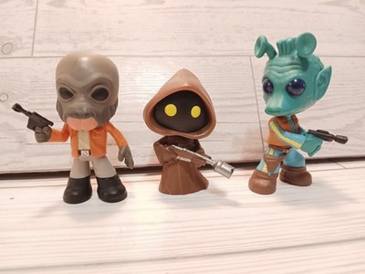 Lot 3 Funko Mystery Mini Star Wars Greedo, Ponda Baba and Jawa Figures No Base