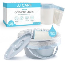 Commode Liners with Absorbent Pads - Pack of 60 Commode Liners for Bedside To...