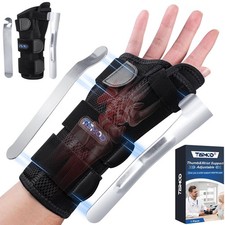Carpal Tunnel Wrist Brace Night Support,Thumb Spica Splint Left Hand for De Q...