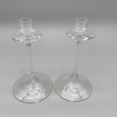 Paar Kristallglas Orrefors Gabriel Kunstglas Kerzenständer Halter