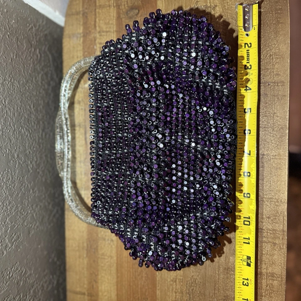 Kit Cartera Vintage Años 40-50 Transparente Lucite Brillo Bolso de Mano Ganchillo Foto 3 de 4