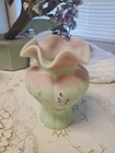Fenton Lotus Mist Vase Painted Flowers and Butterflies Limited Edition 278/2500