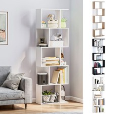5-tier Bookcase Storage Display Shelving S Shape Design Unit