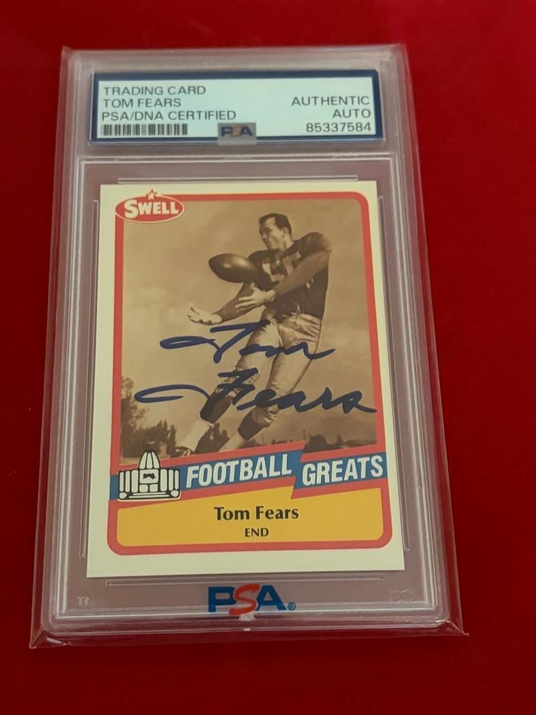 TOM FEARS RAMS 1989 SWELL HOF SIGNED AUTO PSA AUTHENTIC