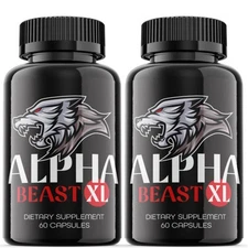 Alpha Beast XL Pills - Male Virility Men ED Support - 2 Bottles - 120 Capsules