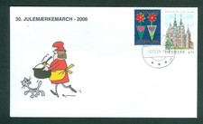 Denmark Cover. 2006. Cat,Santa. Værløse.“Christmas Seal Walk # 30. Sc# 1351. #01