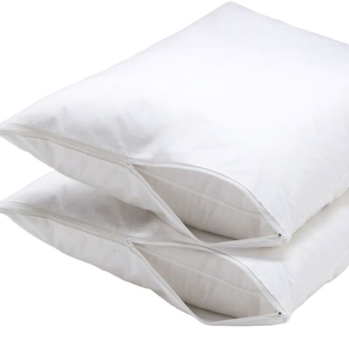 PREMIUS 2er Pack Bett Kissen Schutz Ummantelung Bezug mit Reißverschluss, Weiß, King Si - Bild 1 von 6