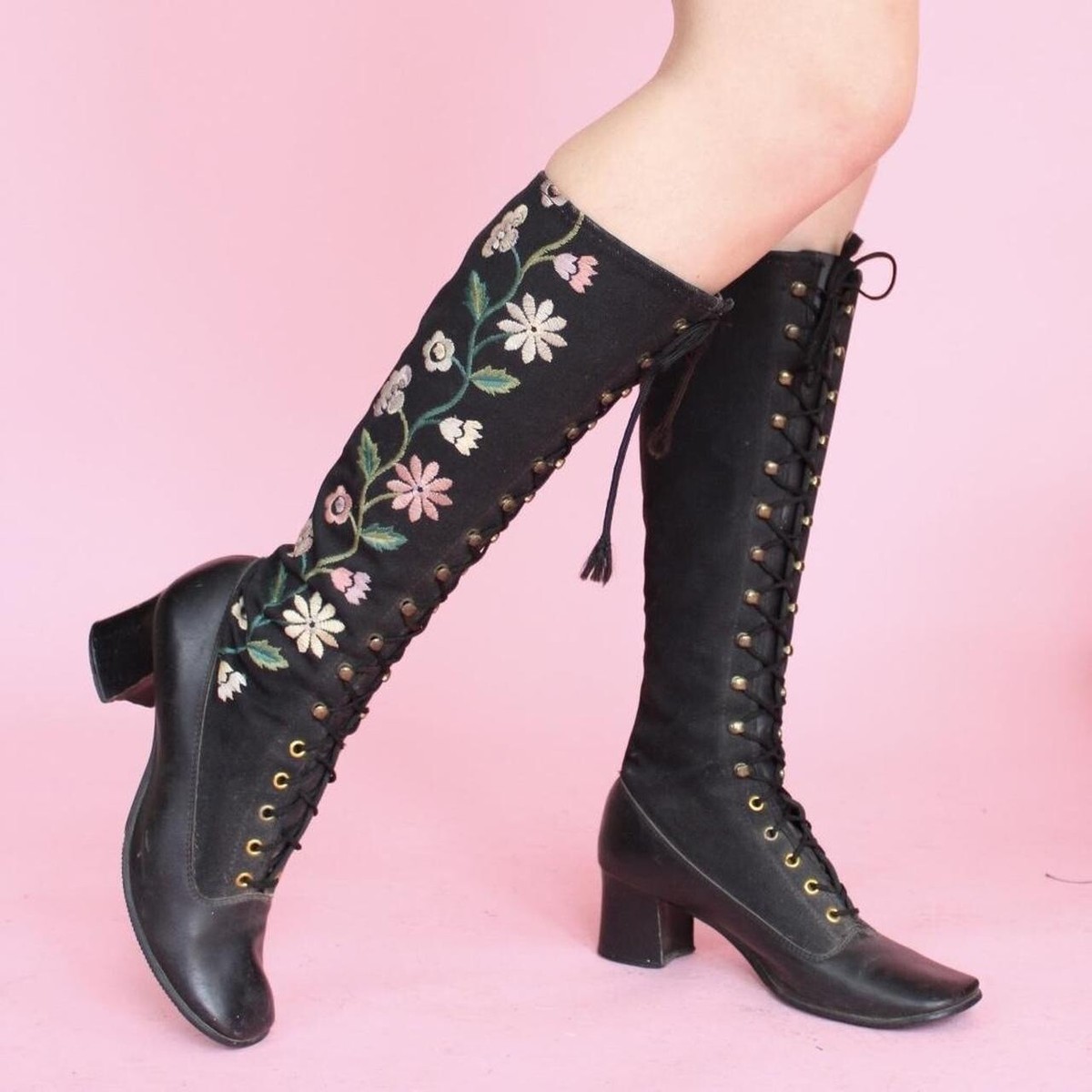 vintage★70s ポップ柄スカート CCジッパー　USA Vintage 60s 70s Penny Lane Jerry Eduard Embroidered Gogo