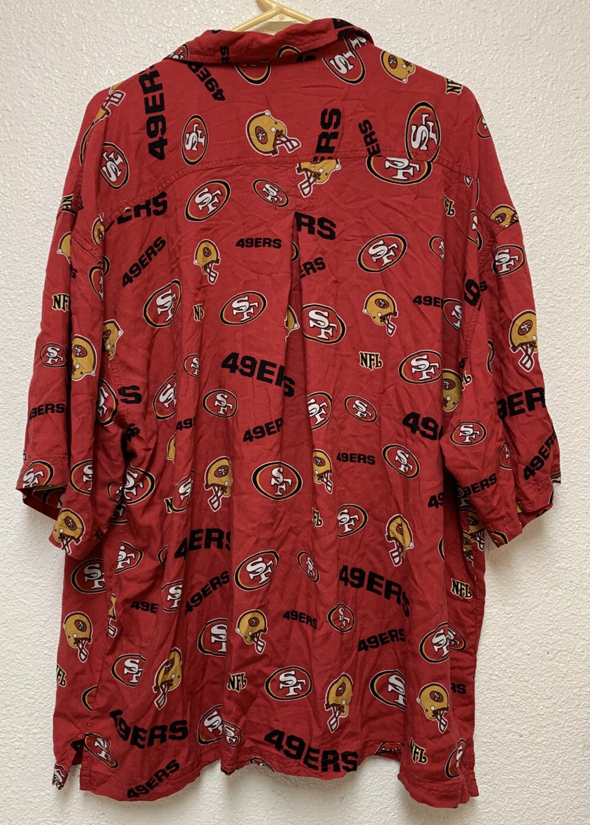 49ERS 100% RAYON HAWAIIAN SHIRT NFL San Francisco Football