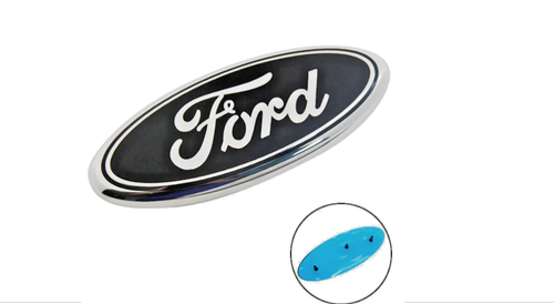 Black And Chrome Grille Badge Black & Chrome Ford F150 Grille/Tailgate Emblem (2005-2014) – 9" Oval, 1PC Tailgate Emblem 9 Inch - Foto 3