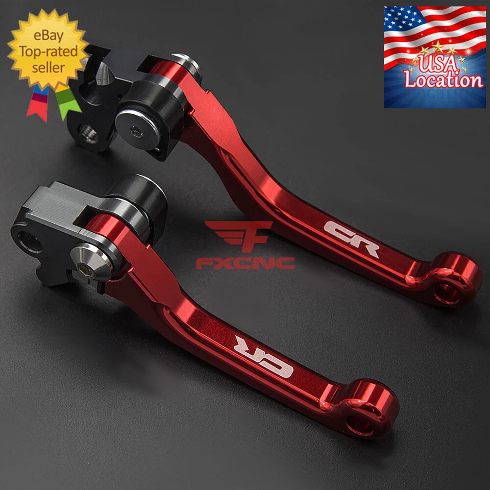 Palancas de freno embrague de suciedad pivote CNC logotipo CR para Honda CR125R CR250R 1992-2003 EE. UU. Foto 2 de 4