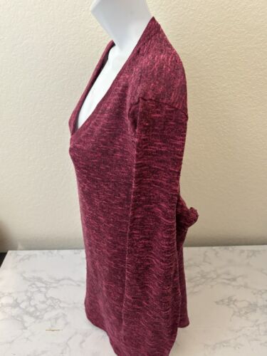 Faded Glory Plus Sz Purple V-Neck Long Sleeve Sweater Womens 1X Soft Heather - Picture 2 of 4