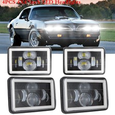 For Pontiac Trans Am 1998-2002 4x6inch Led Headlights Highlow Beam Drl 4pcs