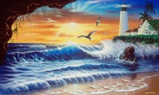 Ceramic Backsplash Tile Mural Nautical Sailing Ship - Enchanted Lighthouse