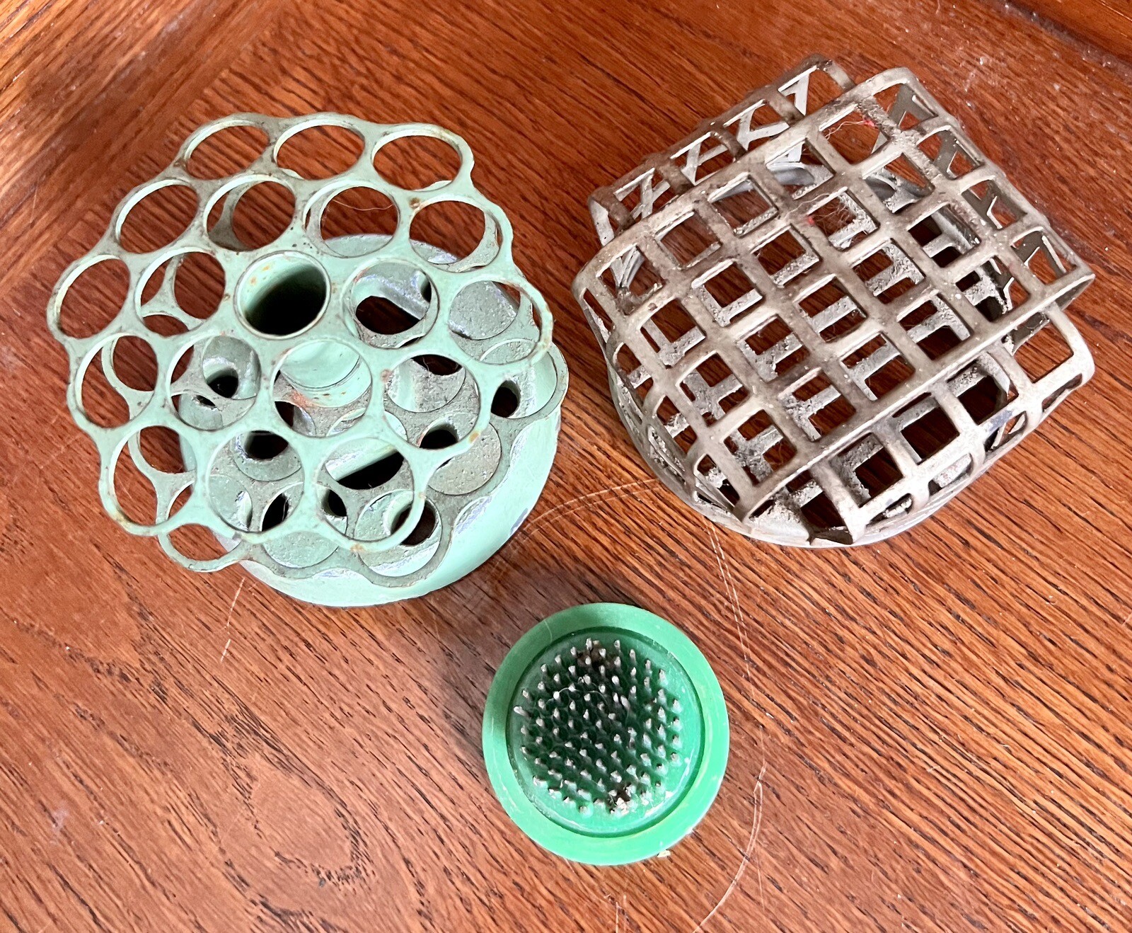 Set 3 Vintage Metal Antique Garden FLOWER FROGS eBay