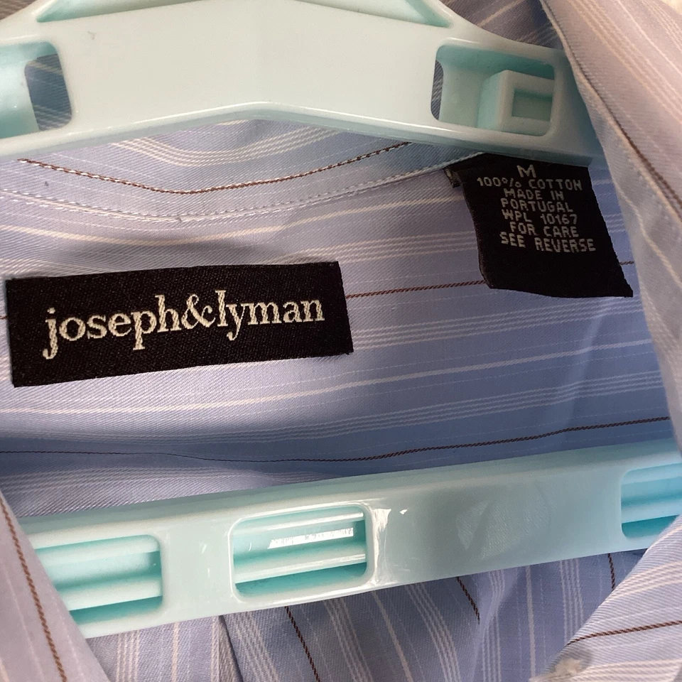 Camisa Joseph & Lyman Para Hombres Abotonada Talla M Manga Larga Rayas Cómoda Informal Foto 2 de 4