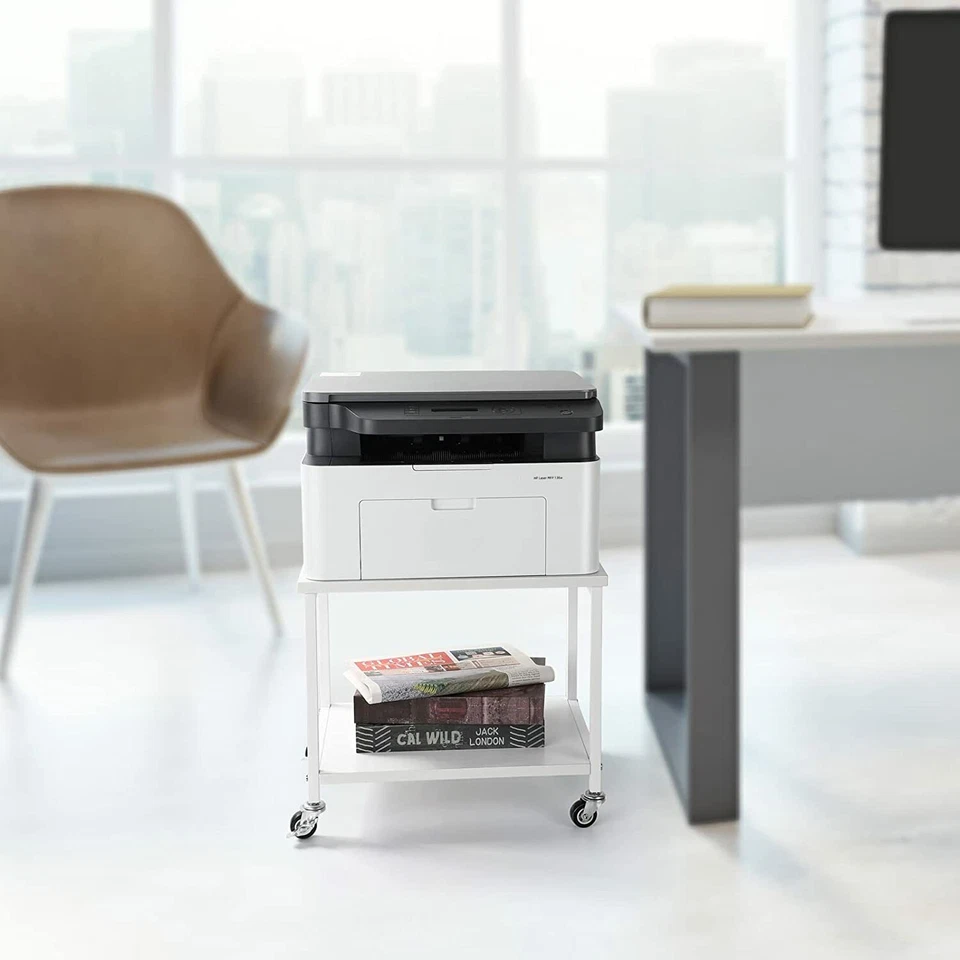 Modern 2 Tier Under Desk Printer Stand Kitchen Spice Rack Shelves Organizer - Image 2 of 4