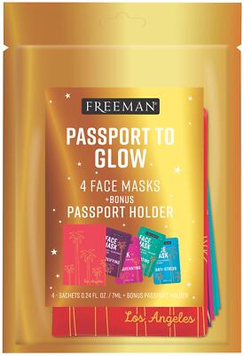 Freeman Beauty Passport to Glow Face Mask Set for Skin Care, With Charcoal,