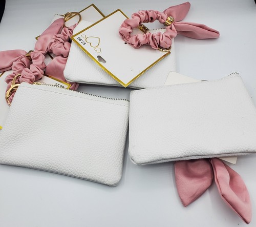 Bridesmaid Gifts Cosmetic Makeup Bag Bride Tribe Scrunchie Keychain 4 Pack NEW - Picture 2 of 3