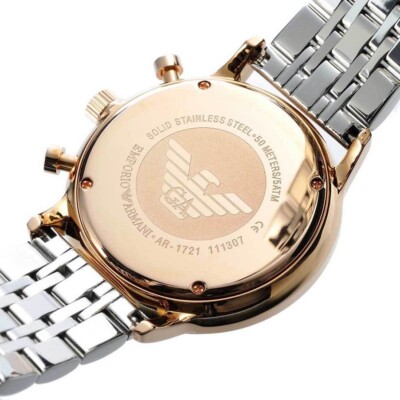EMPORIO ARMANI GIANNI AR1721 TWO-TONE SILVER/ROSE GOLD 